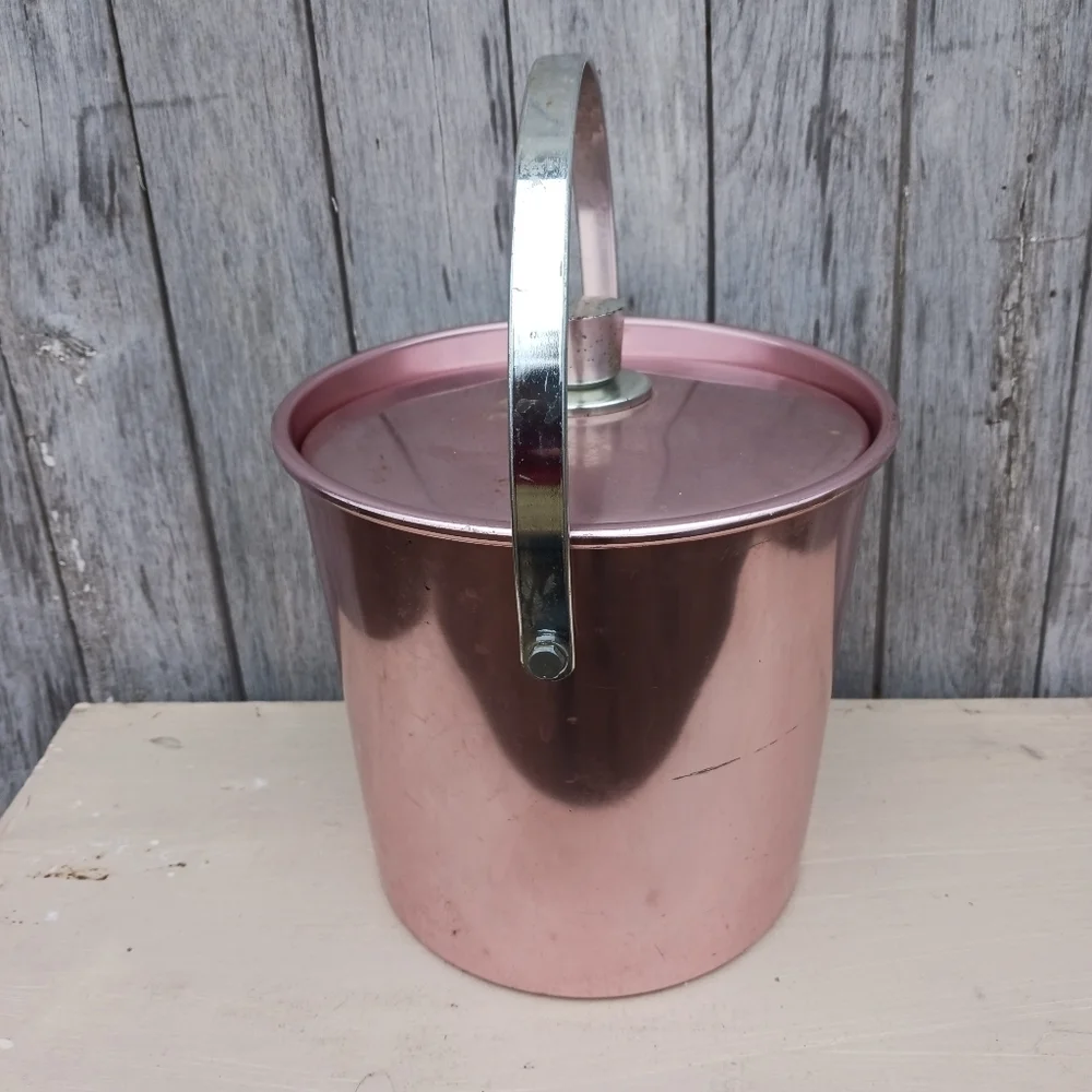 Vintage 1950's Regal Supreme Pink Aluminum Ice Bucket Mid Century Modern